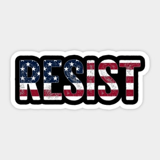 Resist USA Flag – Anti-Trump Political Activism Protest Sticker